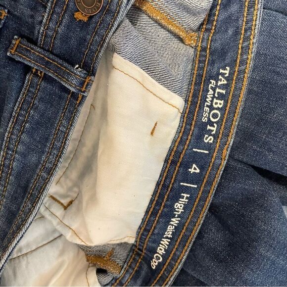 Talbots Flawless High Waist Wide Leg Crop Jeans Dark Wash Size 4 - Picture 7 of 8